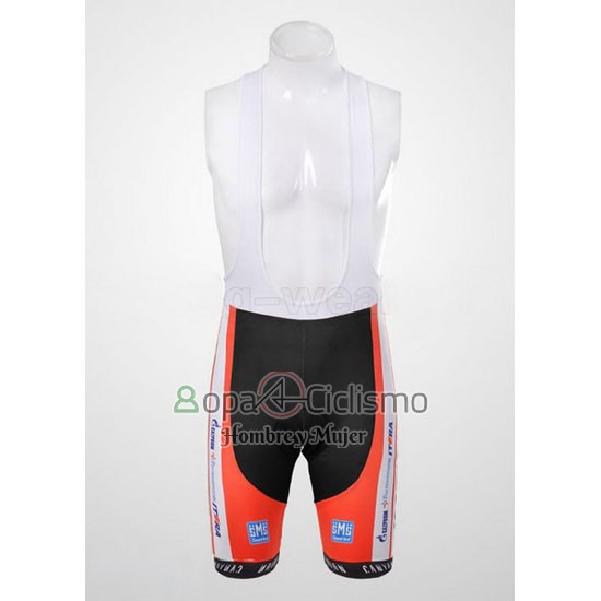 Katusha Ropa Ciclismo Culotte Corto 2012 Mangas Cortas Blanco y Naranja